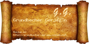 Grundbecher Gerjén névjegykártya